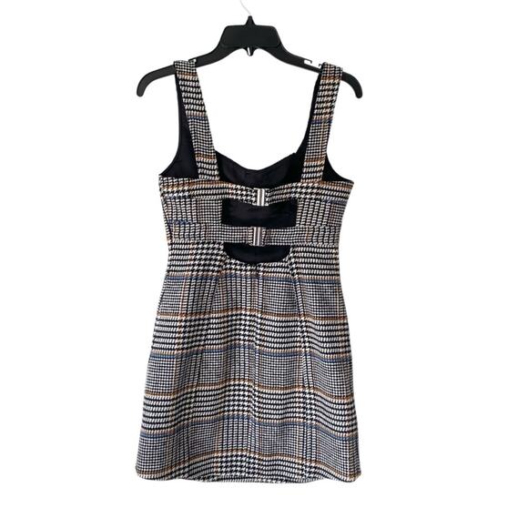 Le’ AL.X Wool Blend Glen Plaid Sweetheart Bustier Mini Dress size XS Black - Picture 4 of 8